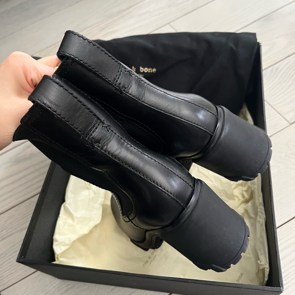 Rag & Bone Shiloh Black Heeled Chelsea Boot - Picture 3 of 6